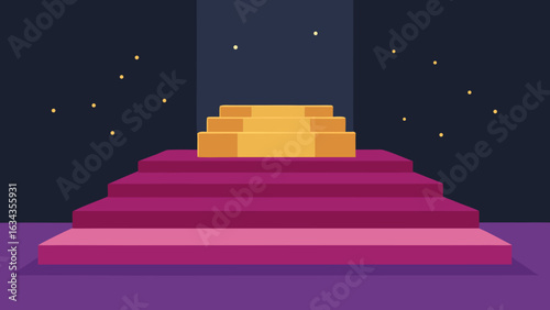 Shimmering Sequin Podium on Fashion Runway