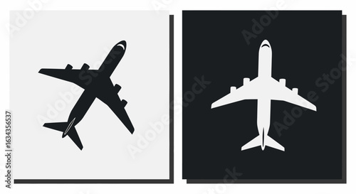 Wallpaper Mural Graphic illustration of airplane silhouettes on contrasting backgrounds Torontodigital.ca