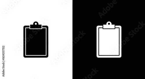 Flat lay of two clipboards with black and white backgrounds