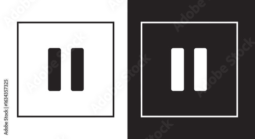 Pause button icons in black and white squares