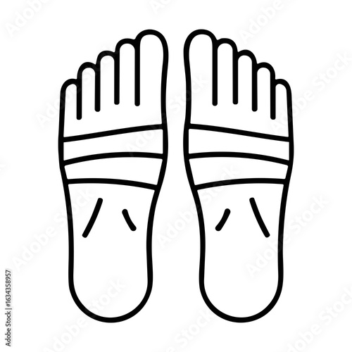 Simple Line Drawing Foot with Bandage Minimalist Medical Icon
