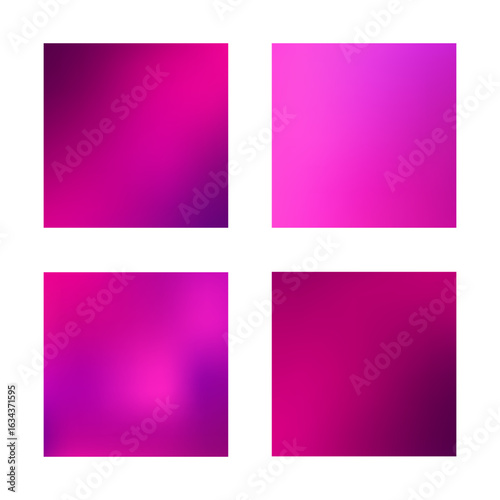 Square fuchsia magenta gradient backgrounds set