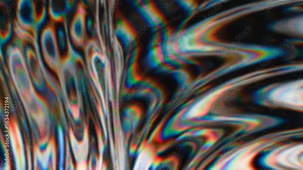 Fototapeta premium Abstract with vivid prism distortions and colorful wave textures. High-resolution background ideal for digital art, 3D rendering, and modern creative design projects.