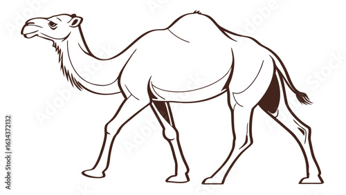Cute camel character illustration onreemoved background