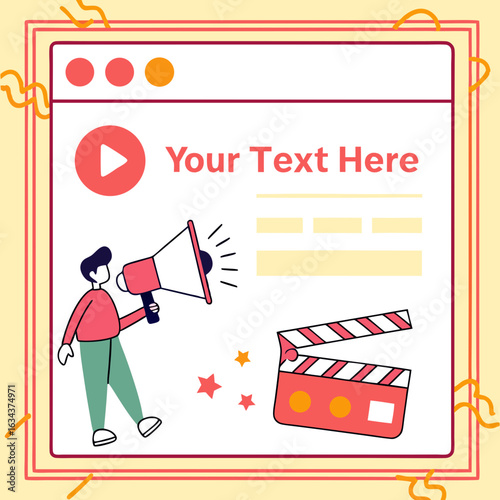 Person Announces Video Production with Megaphone