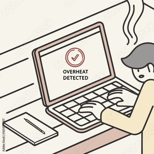 Person Experiencing Laptop Overheat Issue