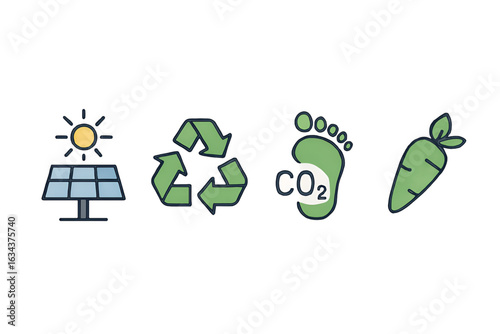 sustainable lifestyle and eco-friendly vector icons