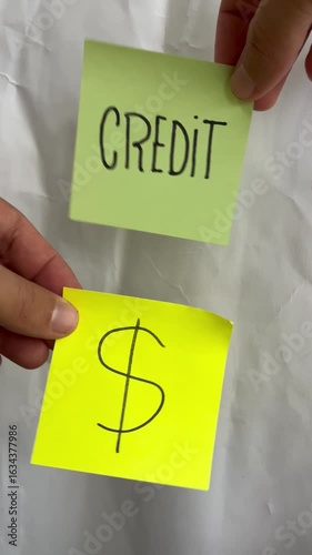 Credit and Dollar Sign. Link Between Credit and Money