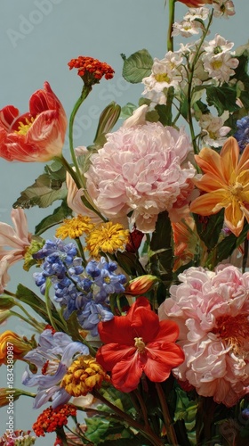 Summer flowers arrangement colorful vibrant.