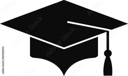 Iconic graduation cap silhouette symbolizing academic achievement and higher education