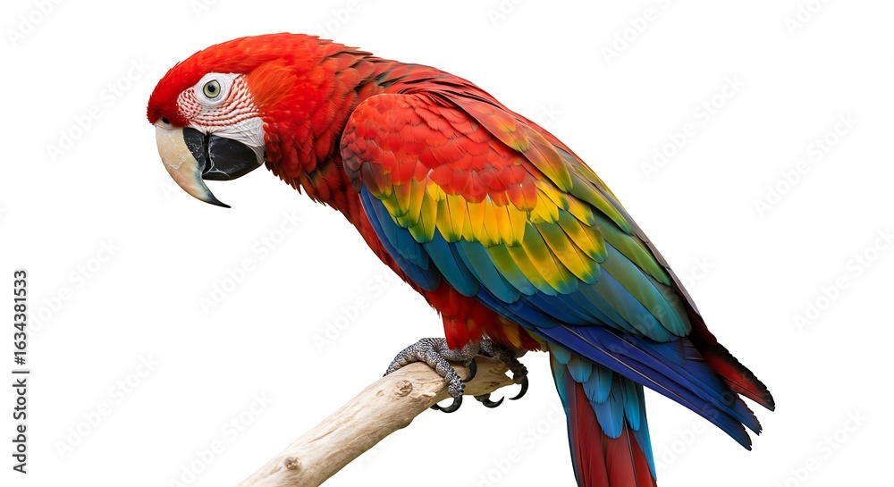 Fototapeta premium 真紅の羽根、静かな眼差し