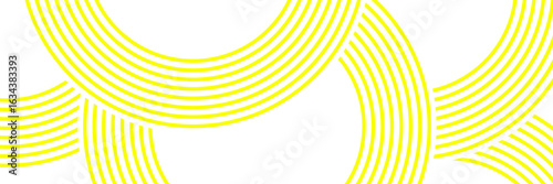 Doodle banner with yellow ramen pattern on white background. Wave abstract pattern. Pasta background, spaghetti abstract geometric pattern.