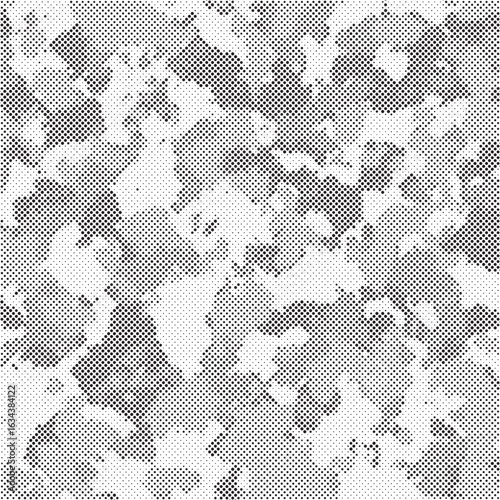 Abstract halftone background. Military camouflage effect dot seamless pattern texture. Dotted background as design element.
