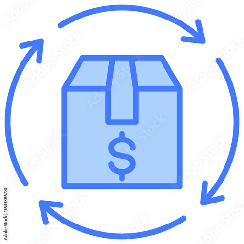 Inventory Turnover Blue Icon