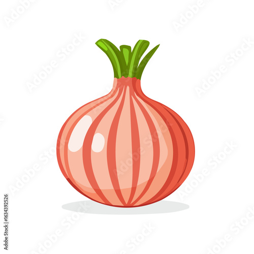 A Minimal flat onion illustration with smooth gradients and layered shadows. Vector EPS, isolated on white.  EPS set, vector