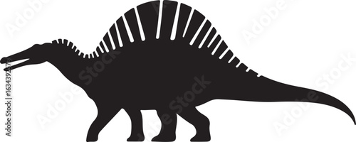 Spinosaurus Dinosaur Silhouette Graphic Element for Paleontology and Kids Designs
