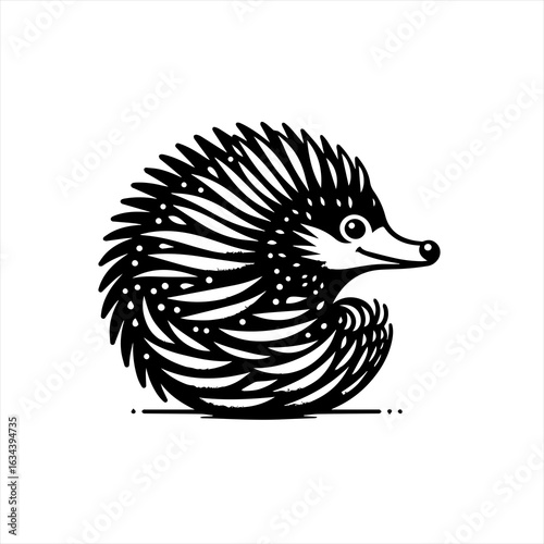 Hedgehog illustration isolated on white