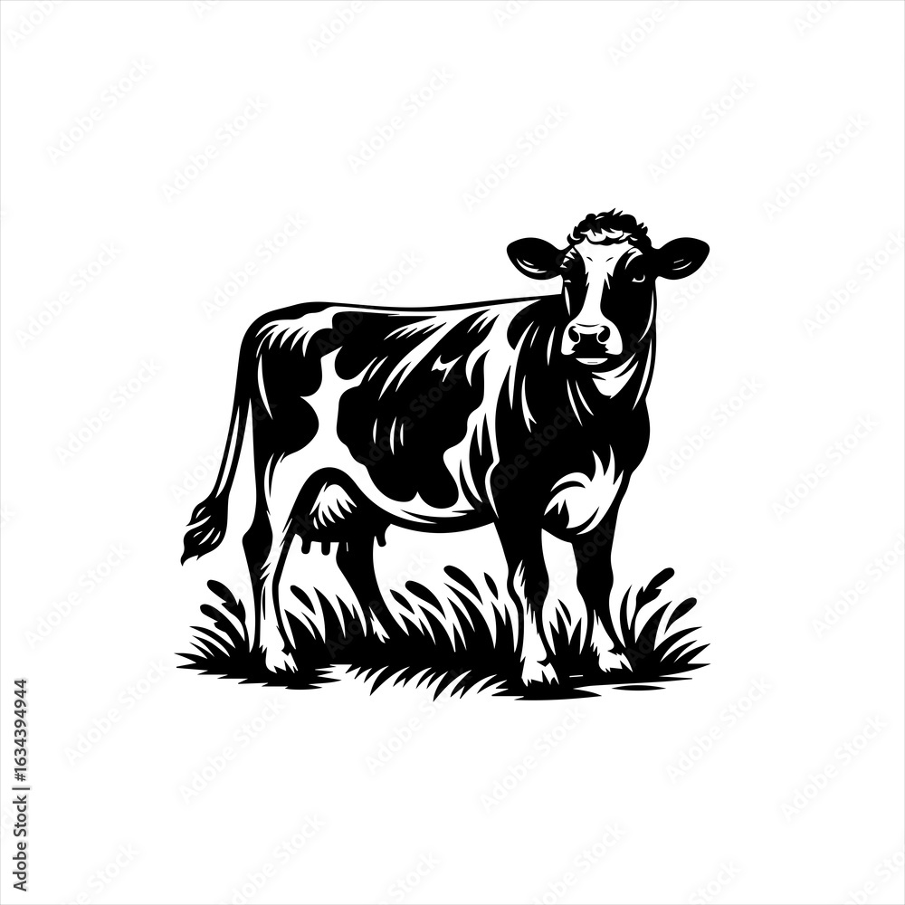 Fototapeta premium Cow standing in grass