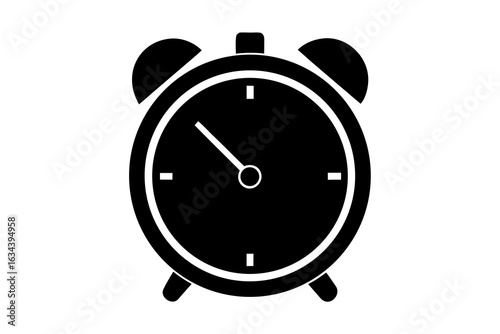 Vector art of alarm clock icon representing time, wakeup, and reminders isolated on white background