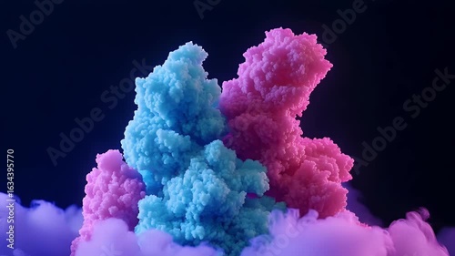 Vibrant Colorful Cloud Explosion in Slow Motion