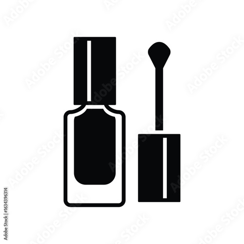 Nail Polish Icon Flat Silhouette Vector Illustration