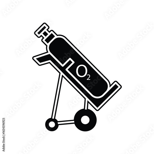 Oxygen Tank Icon Vector Black Silhouette