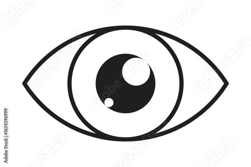 Simple eye icon vector. Eyesight pictogram in flat style transparan background
