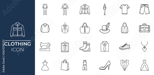 Clothing Icon for Fashion and Apparel Design, Clothing Symbol for Retail and Outfit Ideas