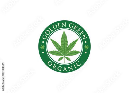 Golden Green Organic Cannabis Logo Design
