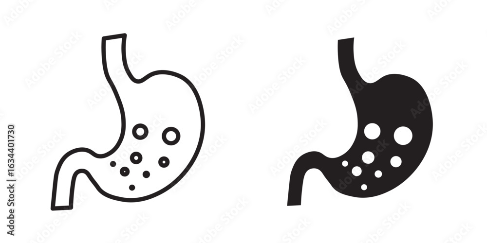 Fototapeta premium Stomach Icon stroke and fill , up scalable square line vector illustration