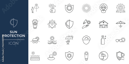 Sun Protection Icon for Summer and Outdoor Safety  
