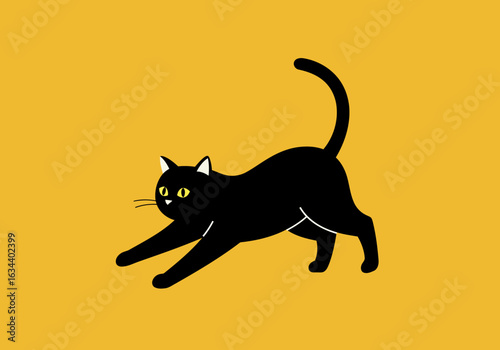A minimalist cat vector for international cat day concepts