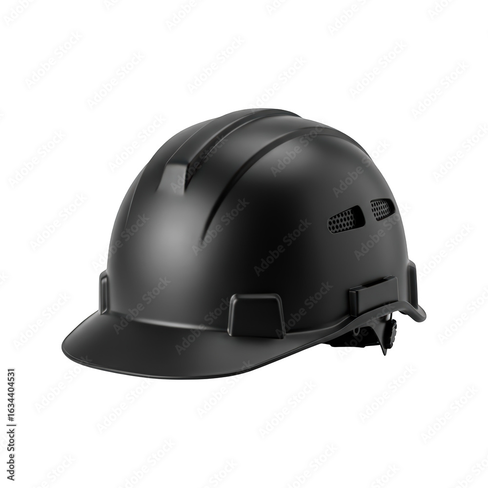 Fototapeta premium Black Construction Helmet isolated On White Background