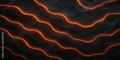 Abstract red and yellow fiery silk texture background with flowing flame pattern and glowing heat design