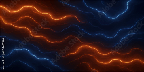 Blue abstract energy background with glowing electric lightning and liquid wave pattern