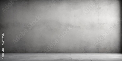 Old dark concrete wall and floor with textured vintage interior design