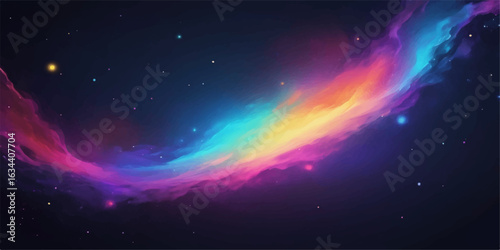Abstract space background with stars and galaxy in dark blue night sky