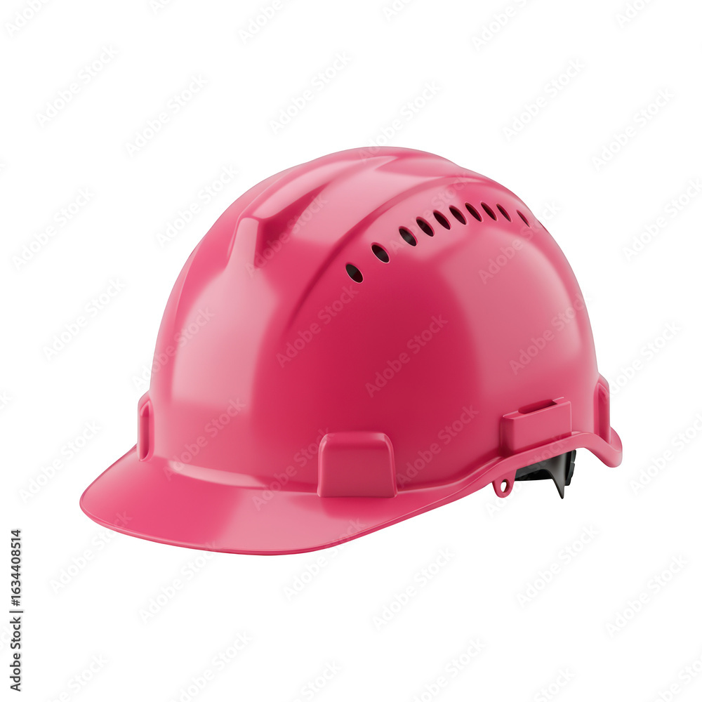 Fototapeta premium Pink Construction Helmet Isolated On White Background