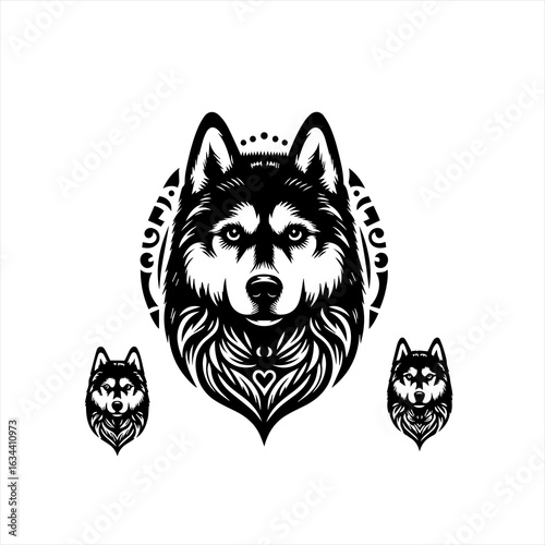 Wolf head illustration