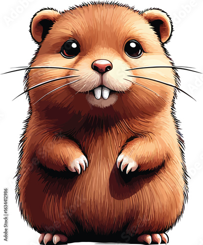 Cute cartoon a illustrator vector gopher