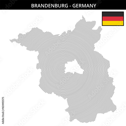 Brandenburg Germany with its circular map and flag