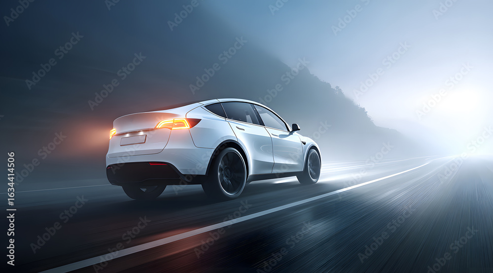 Obraz premium car driving on the road