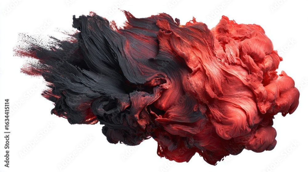 Obraz premium Abstract red black ink cloud