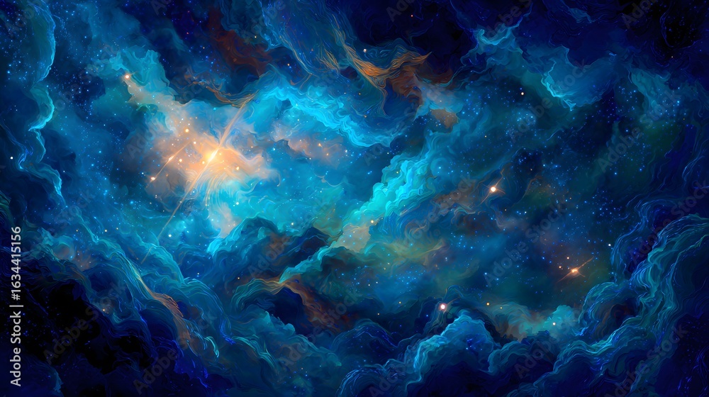 Fototapeta premium Abstract galaxy background. Fantasy fractal texture. Digital art.
