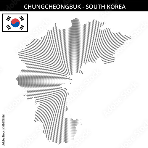 Maps of Chungcheongbuk Province in South Korea with country flag