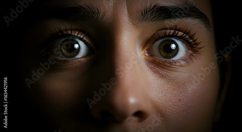 Wide Eyes, Fear, Close-Up Portrait: A Terrifying Gaze