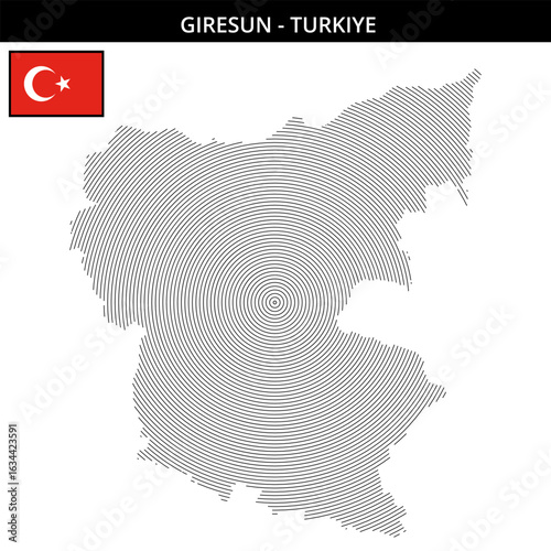 Giresun Turkey with its unique map design and flag