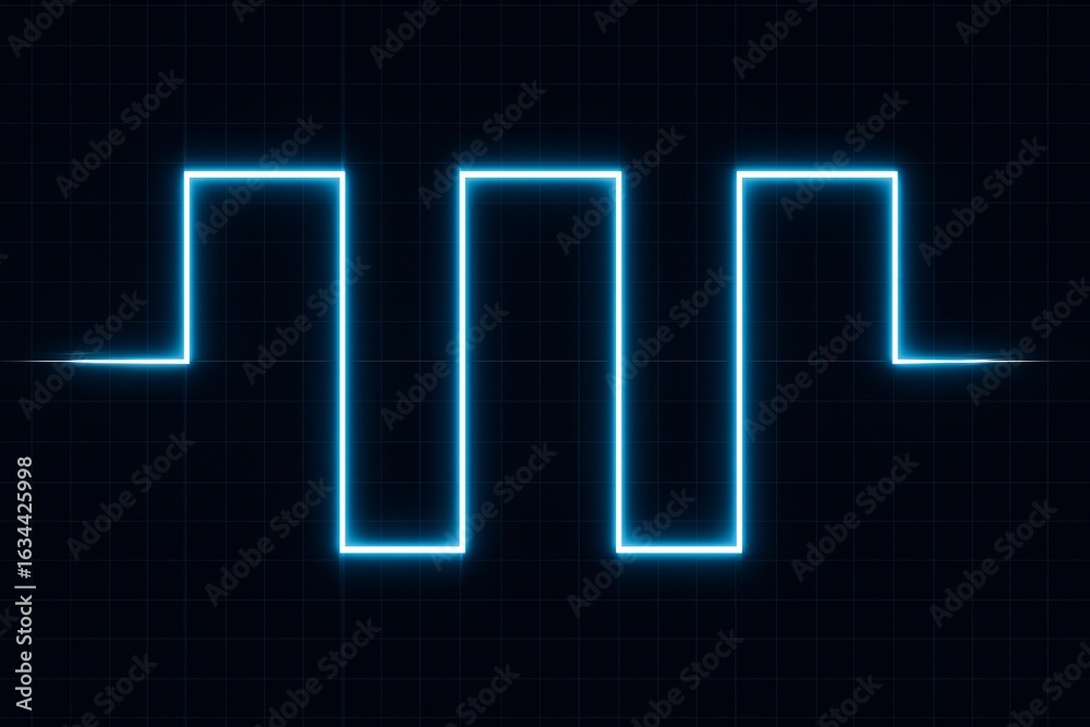 Fototapeta premium Clean Digital Illustration of a Square Waveform 