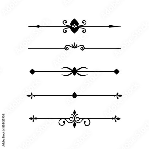 Wedding decorative elements. Divider ornament, borders, vintage line separators. Hand drawn vector illustration isolated on white background.gold ornament decorate frame border pattern Thai art	