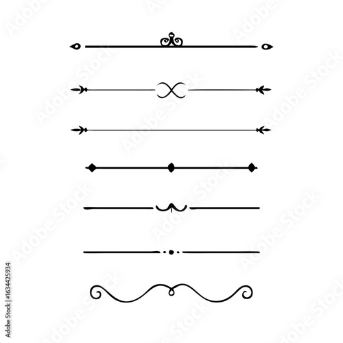 Wedding decorative elements. Divider ornament, borders, vintage line separators. Hand drawn vector illustration isolated on white background.gold ornament decorate frame border pattern Thai art	